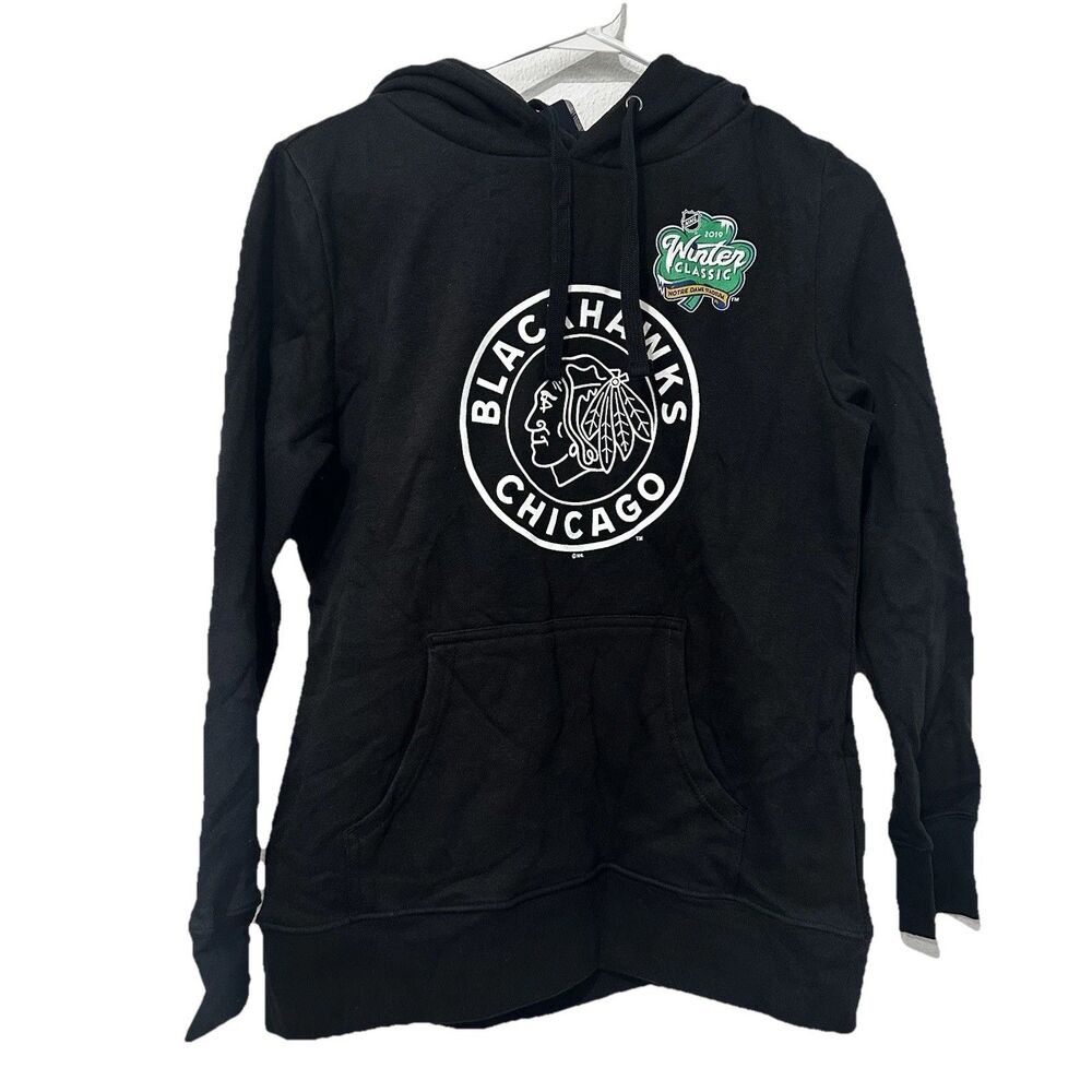 Fanatics Women’s Chicago Blackhawks Black Hoodie 2019 Winter Classic Medium NWT